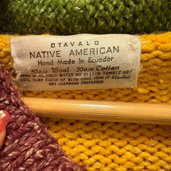 Orval Handmade 50% Wool Colorful Striped Women's Hooded Sweater Jacket EUC Sz L - Picture 2 of 13